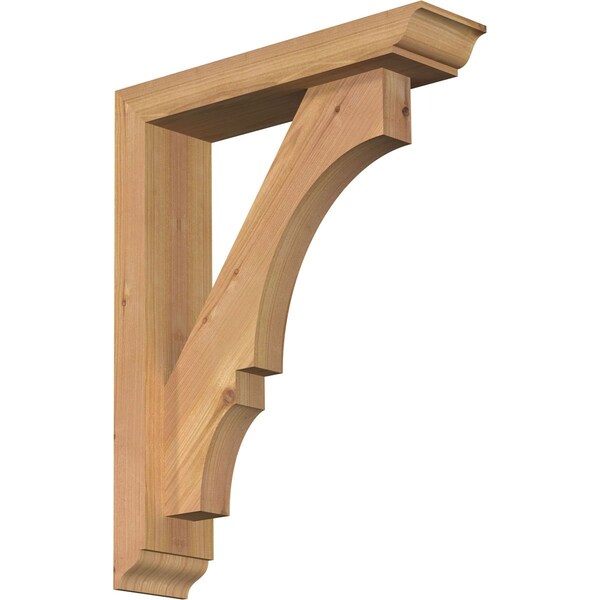 Ekena Millwork Balboa Traditional Smooth Bracket w/ Offset Brace, Western Red Cedar, 3 1/2"W x 14"D x 18"H BKT0402X14X18BOA01SWR - main